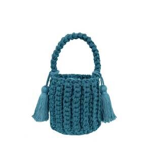 NEW BINGE KNITTING women's amalfi bucket mini bag in seagreen